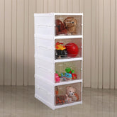 Foldable Transparent Cupboard Organizer for Clothes/Versatile and Sturdy Almirah for Clothes/Shoes/Books/Storage Organizer/Closet for Bedroom/Living Room/Laundry Room/Study(White)