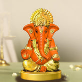 Ganesh Idol for Home/God Idols/Ganpati Murti/Ganesh Ji for Puja/Car Dashboard/Home/Office/Living Room/Decorative Items/Home Decor(Orange)