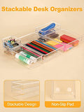 JD FRESH Drawer Storage Organizer Tray Set (7 PCs), Makeup Organizer, Desk Drawer Divider Organizer, Plastic Acrylic Multi Storage Drawer Organizer Tray