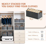 JD FRESH Drawer organizer for wardrobe, Wardrobe Organizer For Clothes, Stackable Organizer For Wardrobe Storage,Clothing Organiser For Wardrobe Shelf,Jeans,Pants,T Shirt Organizer For Cupboard Racks And Shelves,Grey