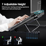 JD FRESH Laptop Cooling Pad with Mobile Stand and Two Big Quiet Cooling Fan, Laptop Cooler Stand with 7 Height Adjustable,for Laptop