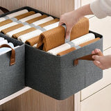 JD FRESH Drawer organizer for wardrobe, Wardrobe Organizer For Clothes, Stackable Organizer For Wardrobe Storage,Clothing Organiser For Wardrobe Shelf,Jeans,Pants,T Shirt Organizer For Cupboard Racks And Shelves,Grey