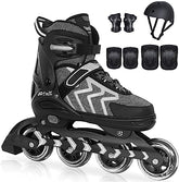 4 wheel skates w kits-black-L