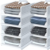 Stackable rack Large White 6 PCS