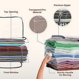 JD Fresh 4 Peices Wardrobe organizer for clothes, Storage box for Clothes for wardrobe, Cloth Storage Box, Storage Basket, Full Transparent, Pack of 4 PCS, Polyvinyl Chloride (PVC)