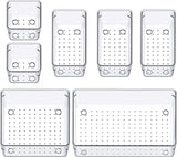 JD FRESH Drawer Storage Organizer Tray Set (7 PCs), Makeup Organizer, Desk Drawer Divider Organizer, Plastic Acrylic Multi Storage Drawer Organizer Tray