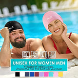 JD Fresh Swimming Cap with Ear Cover Silicone Made Waterproof Swimming Cap for Men & Women with Long Hair & Adults Color Pink