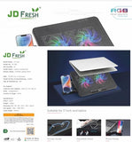 JD FRESH Laptop Cooling Pad with Mobile Stand and Two Big Quiet Cooling Fan, Laptop Cooler Stand with 7 Height Adjustable,for Laptop