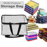 JD Fresh 4 PCS, 27 L Multipurpose Transparent Bag for Storage Clothes, Storage containers for Clothes, Cloth organisers storage Box for Wardrobe, packing bags for clothes - 4 Pieces (Plastic)