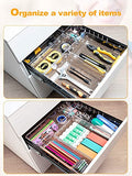 JD FRESH Drawer Storage Organizer Tray Set (7 PCs), Makeup Organizer, Desk Drawer Divider Organizer, Plastic Acrylic Multi Storage Drawer Organizer Tray