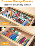 JD FRESH Drawer Storage Organizer Tray Set (7 PCs), Makeup Organizer, Desk Drawer Divider Organizer, Plastic Acrylic Multi Storage Drawer Organizer Tray