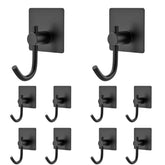 S H D Hook Square Black J Shape -10 PCS