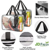 JD Fresh 4 PCS, 27 L Multipurpose Transparent Bag for Storage Clothes, Storage containers for Clothes, Cloth organisers storage Box for Wardrobe, packing bags for clothes - 4 Pieces (Plastic)