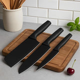 JD FRESH Premium 3 Piece Kitchen Knife Set/Stainless Steel Blades with Protective Covers/Sharp Edge Cutting Chef Knifes for Chopping Vegetables/Fruits/Chaku/Multipurpose Knife/Kitchen Tools (Black)
