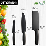 JD FRESH Premium 3 Piece Kitchen Knife Set/Stainless Steel Blades with Protective Covers/Sharp Edge Cutting Chef Knifes for Chopping Vegetables/Fruits/Chaku/Multipurpose Knife/Kitchen Tools (Black)