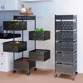 JD FRESH 6-Tier Metal Rotating Kitchen Trolley/Spice Rack/Vegetable & Fruit Storage/Organizer Holder and Onion-Potato Storage Basket for Kitchen