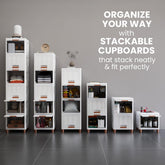 JD FRESH Tier Organizer for Clothes/Modular Kitchen Storage Rack/Modular Wardrobe for Cloth/Space Saving Closet for Bedroom-Living Room/Stackable Cabinet/Almirah for Home (White)