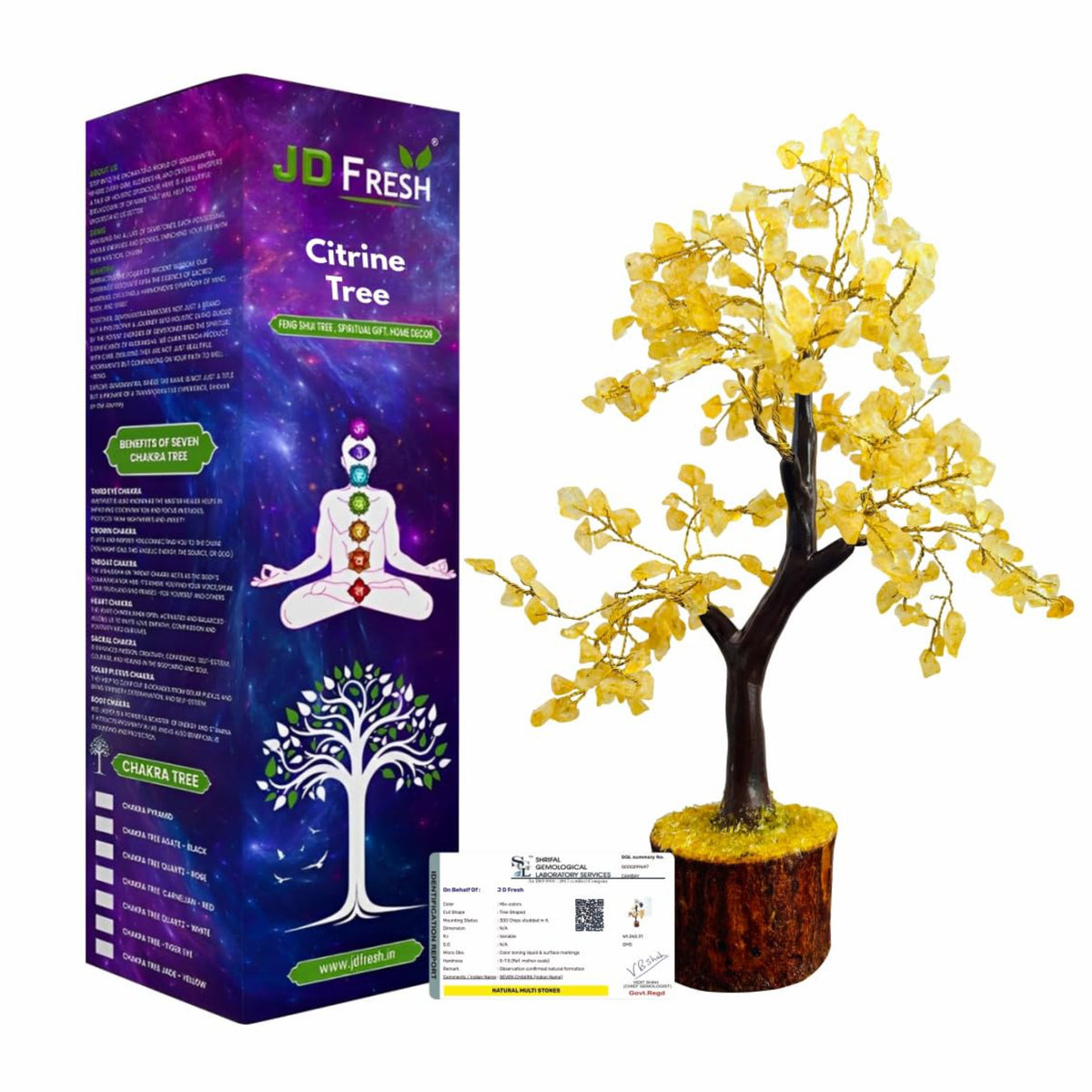 300 Beads Crystal Tree/7 Chakra Crystal Tree/Showpiece Good Luck and Positive Energy/Showpiece for Living Room/Natural Healing Gemstones Money Tree/Lucky Tree for Good Luck (Black)