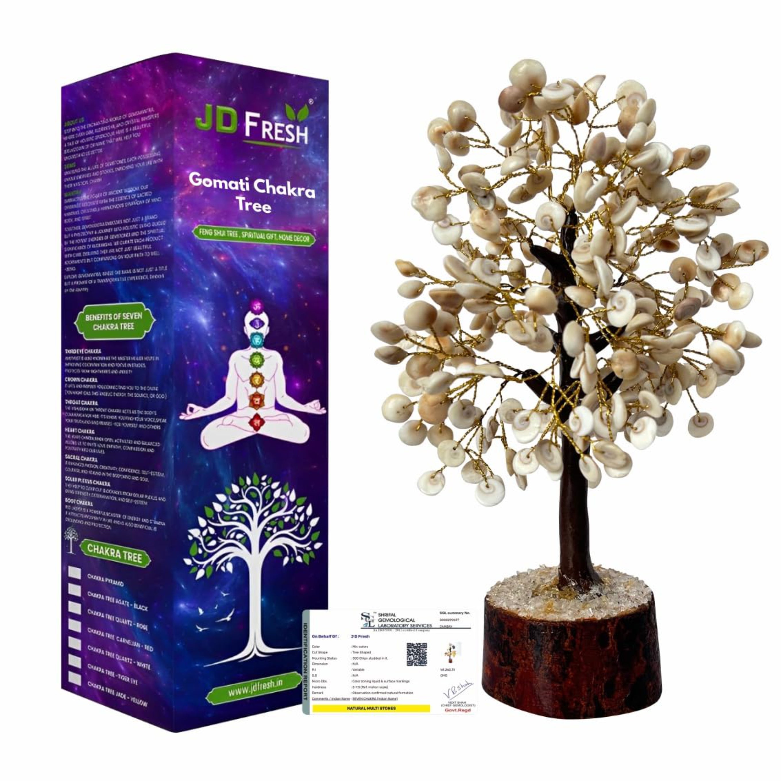 300 Beads Crystal Tree/7 Chakra Crystal Tree/Showpiece Good Luck and Positive Energy/Showpiece for Living Room/Natural Healing Gemstones Money Tree/Lucky Tree for Good Luck (Black)