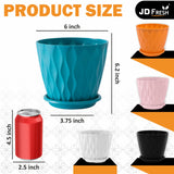 Set of 5 Plastic Round Flower Pots for Home Planters/Terrace, Garden/Suitable for Home Indoor & Outdoor/Gardening Pots for Plants/Plant pots for Balcony (Wave, Baby Pink)
