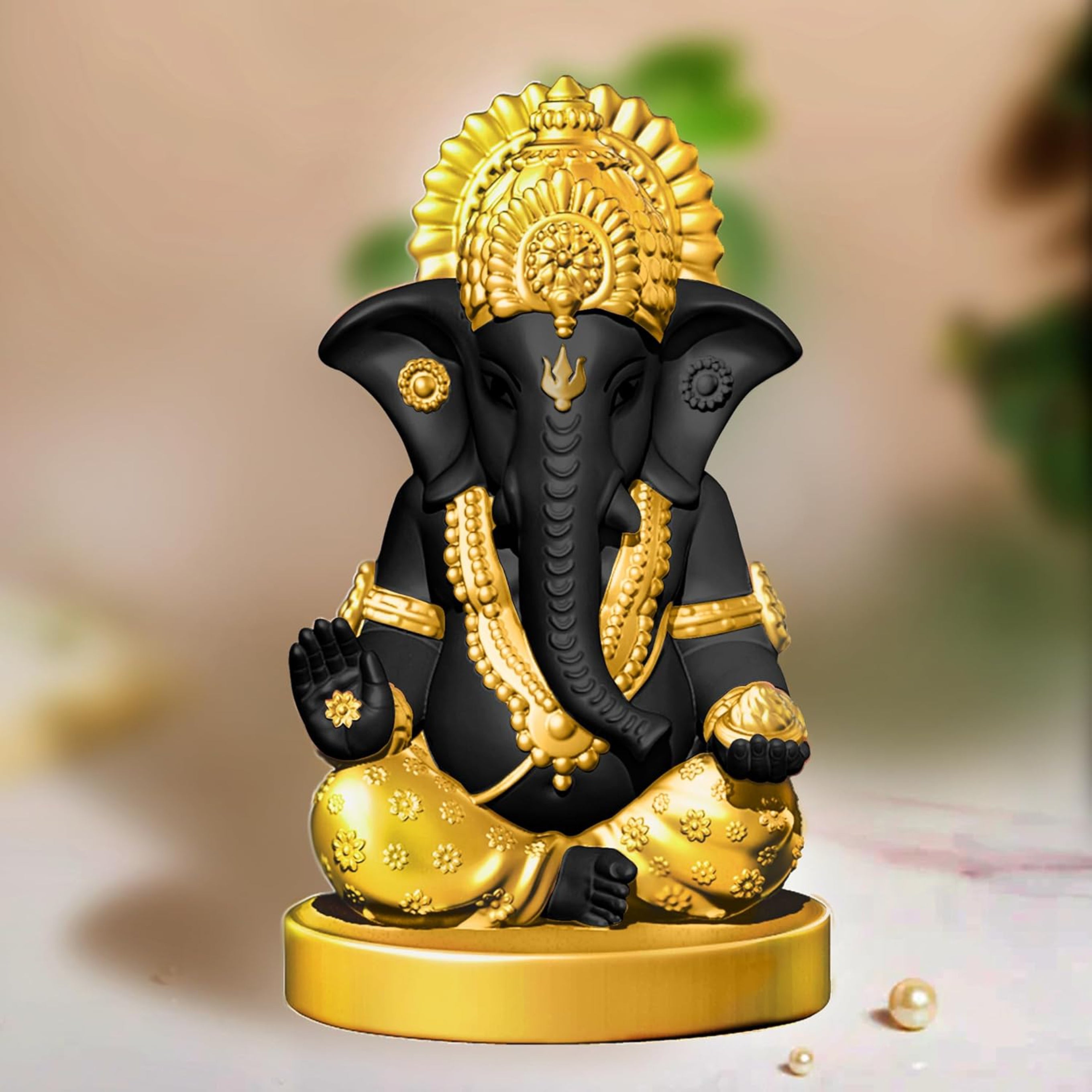 Ganesh Idol for Home/God Idols/Ganpati Murti/Ganesh Ji for Puja/Car Dashboard/Home/Office/Living Room/Decorative Items/Home Decor(Orange)