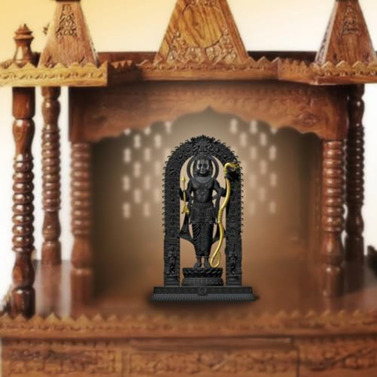 Shree Ram Lalla Murti/God Idols/Ayodha's Shree Ram Statue/Home Decor/Decorative Items for Living Room/Office/Show Piece(Black&Gold), antique, Religious