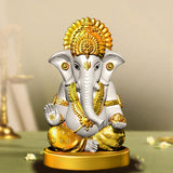 Ganesh Idol for Home/God Idols/Ganpati Murti/Ganesh Ji for Puja/Car Dashboard/Home/Office/Living Room/Decorative Items/Home Decor(Orange)