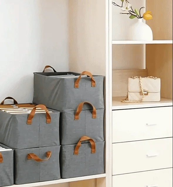 JD FRESH Drawer organizer for wardrobe, Wardrobe Organizer For Clothes, Stackable Organizer For Wardrobe Storage,Clothing Organiser For Wardrobe Shelf,Jeans,Pants,T Shirt Organizer For Cupboard Racks And Shelves,Grey