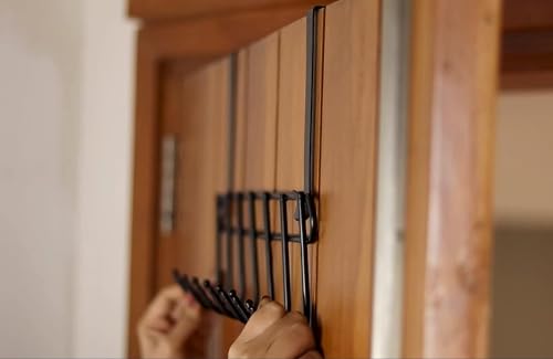 JD Fresh Over-The-Door Hanger - Sturdy Black Hook Rack for Efficient Space-Saving Storage