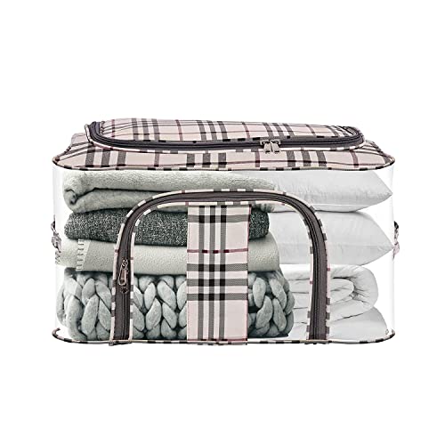 JD Fresh 6 Pieces 52 Liter Wardrobe organizer for clothes, Storage Bag for Clothes, Clothes organizer for wardrobe, Cloth Storage Box, organisers storage box, Pack of 6 Colour Transparent Printed