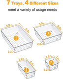 JD FRESH Drawer Storage Organizer Tray Set (7 PCs), Makeup Organizer, Desk Drawer Divider Organizer, Plastic Acrylic Multi Storage Drawer Organizer Tray