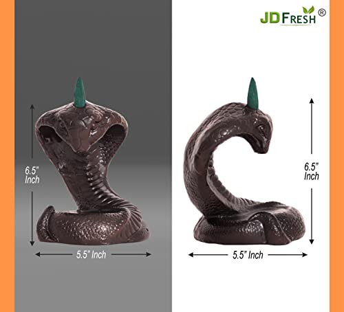 JD FRESH Shivling Design Shesha Nag Backflow Smoke Fountain Incense Cone Holder Showpiece with 30 Back Flow Cones