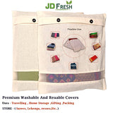 JD Fresh Plain Saree Covers - Set of 8, Durable Fabric, Lightweight and Foldable Storage Bags for Wardrobe Organization