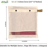 JD Fresh Plain Saree Covers - Set of 8, Durable Fabric, Lightweight and Foldable Storage Bags for Wardrobe Organization