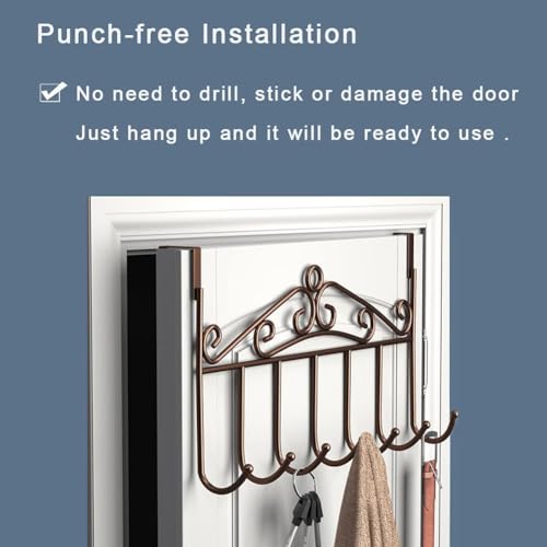 JD Fresh Over-The-Door Hanger - Sturdy Black Hook Rack for Efficient Space-Saving Storage