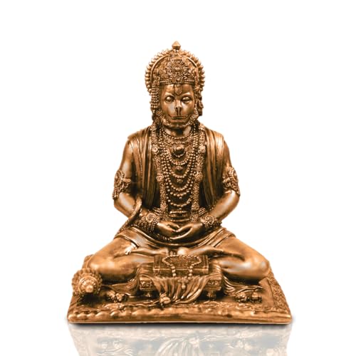 JD FRESH Bahubali Hanuman Ji Murti for Car Dashboard, Lord Hanuman Idol Statue for Home Decoration and Puja, Made with Resin for Lightweight, Colour Brass