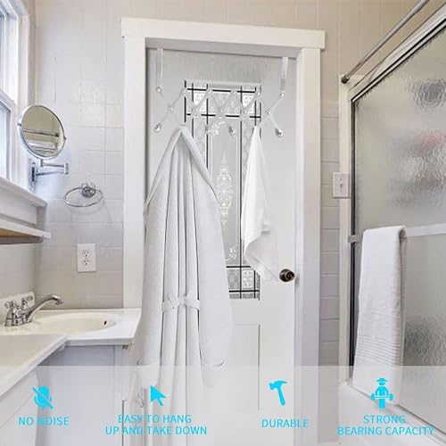 JD FRESH 3 Pieces Over The Door Hanger, Cloth Hanger for Door, Door Hangers for Clothes, Hanger for Clothes Hanging, Bathroom Hangers for Clothes Steel - 6 Hooks Each