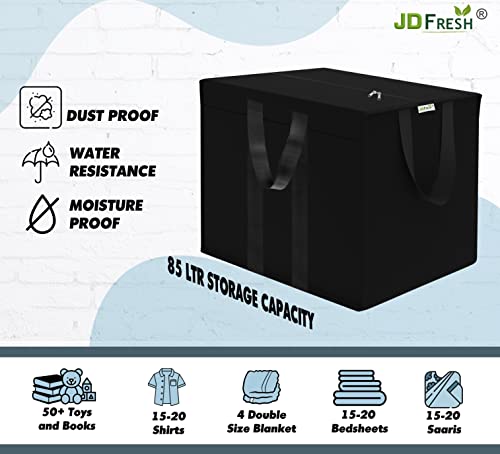 JD Fresh 1 piece 85 Liters Nylon Storage Bags For Clothes Large Packing Bags For Clothes Storage Large Big Bags For Travelling Home Organizer Items And Storage Bags For Travel Cloth Bag- Red & Black