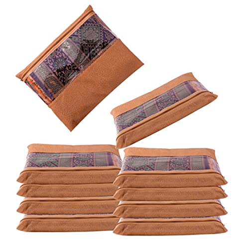JD Fresh 6 pieces Saree covers for clothes with Zip, Sari Cover bags for saree storage, Saree Bags for wardrobe, Storage Organizer for Wardrobe, Pack of 6 peices, Size 14 x 17 Inch