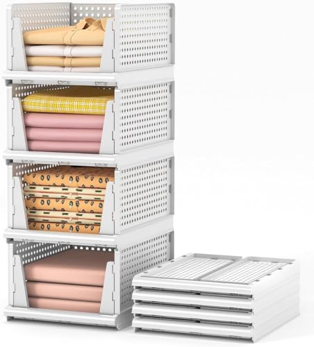 Stackable rack-Large-White- 4 Pcs