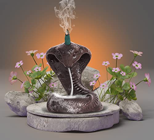 JD FRESH Shivling Design Shesha Nag Backflow Smoke Fountain Incense Cone Holder Showpiece with 30 Back Flow Cones