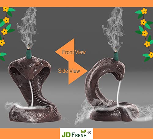JD FRESH Shivling Design Shesha Nag Backflow Smoke Fountain Incense Cone Holder Showpiece with 30 Back Flow Cones