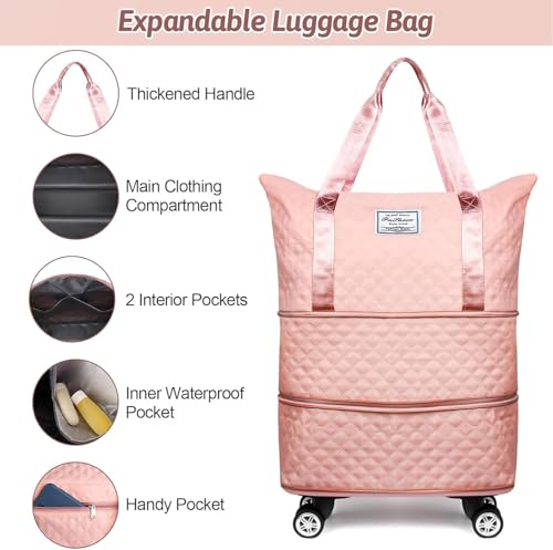 Jd Fresh Foldable Wheel Duffle Bags for Travelling