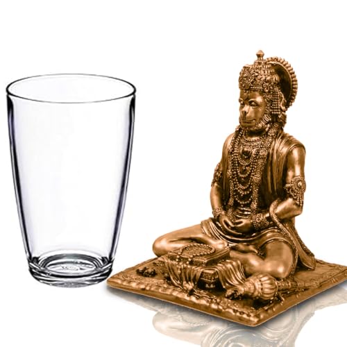 JD FRESH Bahubali Hanuman Ji Murti for Car Dashboard, Lord Hanuman Idol Statue for Home Decoration and Puja, Made with Resin for Lightweight, Colour Brass