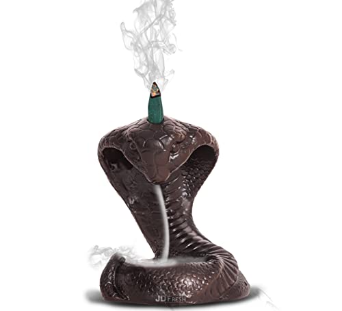 JD FRESH Shivling Design Shesha Nag Backflow Smoke Fountain Incense Cone Holder Showpiece with 30 Back Flow Cones