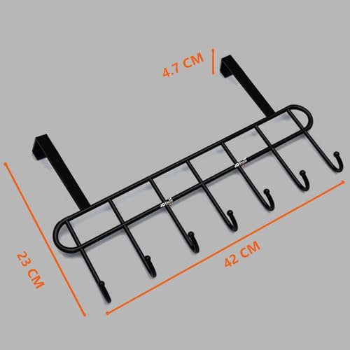 JD Fresh Over-The-Door Hanger - Sturdy Black Hook Rack for Efficient Space-Saving Storage