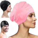 JD Fresh Long Lasting Silicone Made Waterproof Swimming Cap for Men & Women Long Hair & Adults with Ear Cover for Protection