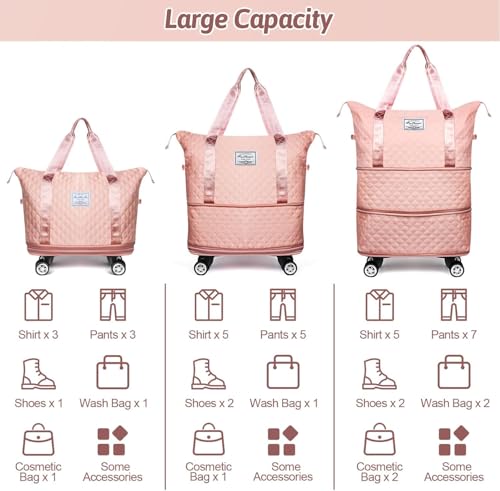 Jd Fresh Foldable Wheel Duffle Bags for Travelling