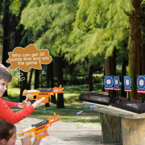 JD Fresh Electronic Shooting Target for Nerf Guns - Auto Reset Digital Scoring Shooting Practice 4 Targets, Ideal Gifts Toys for 5-12 Years Old Kids, Teens, Boys & Girls (Only Target)