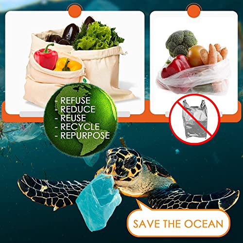 JD Fresh 100% Cotton Reusable Fridge Storage Bags for Vegetables and Fruits an other Multipurpose Eco Friendly Bags